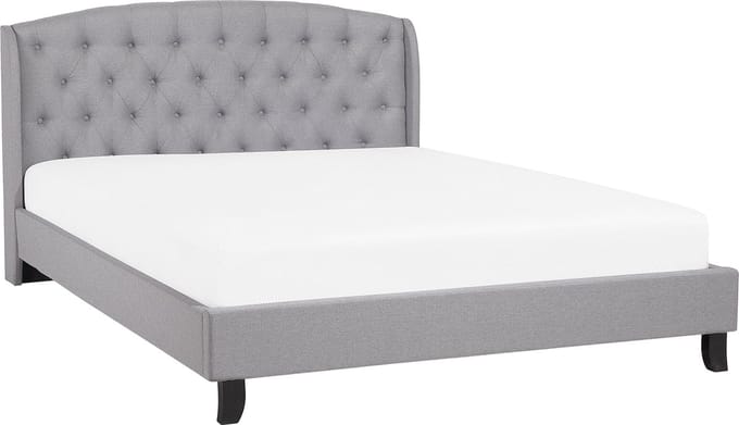 BORDEAUX - Tweepersoonsbed - Lichtgrijs - 140 x 200 cm - Polyester