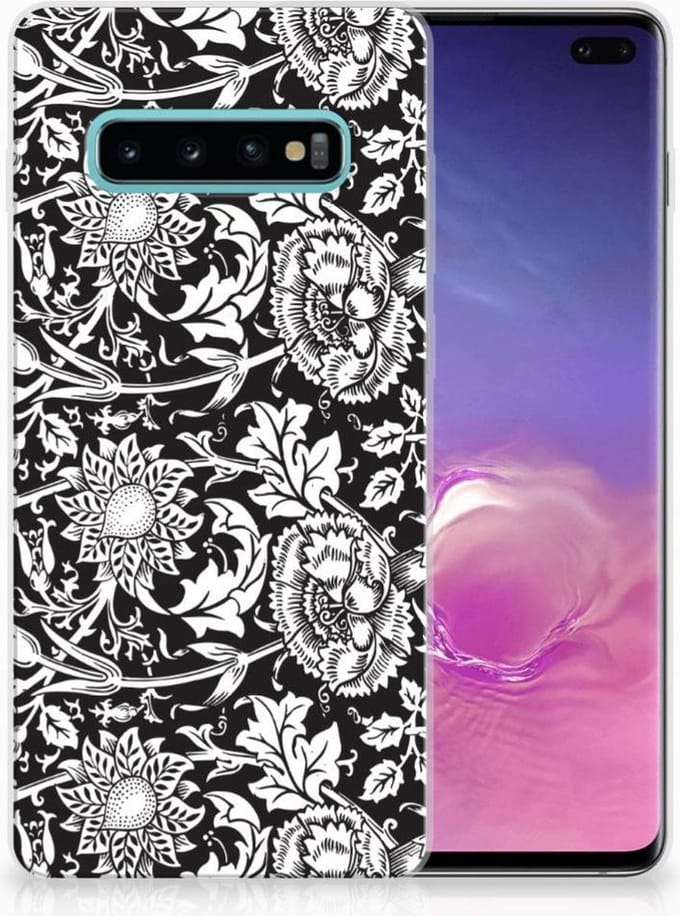 Samsung Galaxy S10 Plus TPU Case Black Flowers