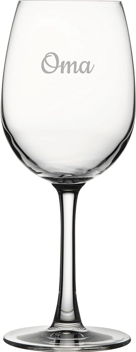 Gegraveerde witte wijnglas 36cl Oma