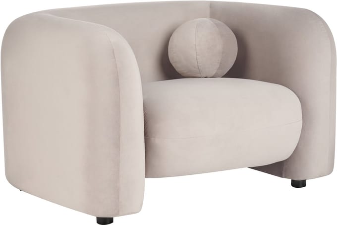 LEIREN - Fauteuil - Taupe - Polyester