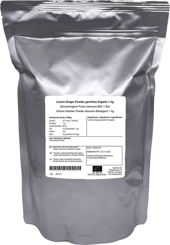 Citroen Gember Poeder Kiemarm - 1 Kg - Holyflavours