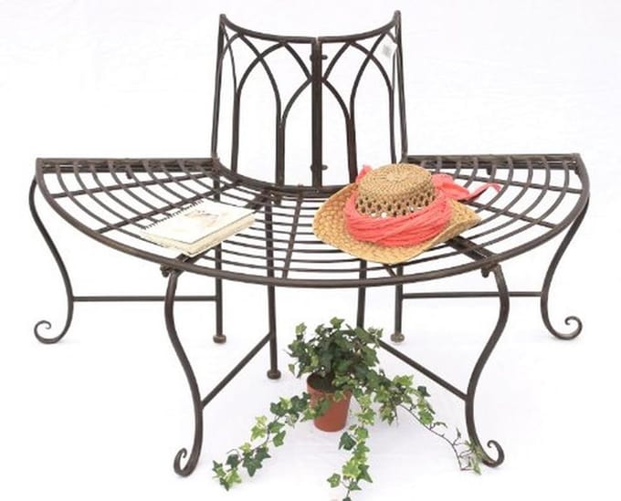 Tuinbank Ronde Bank Metaal 127 cm Bruin