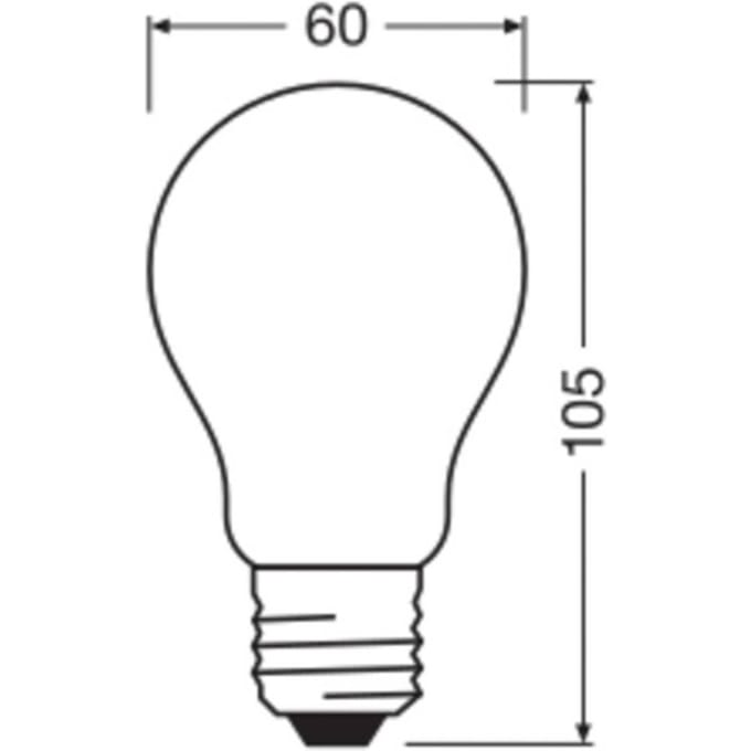 Osram Classic LED E27 Peer Filament Mat 5W 1055lm Ultra Efficiency - 840 Koel Wit | Vervangt 75W