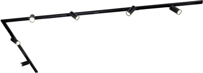 Ledvion - LED Railverlichting 3M + 6 Railspots (Zwart - Dimbaar - GU10 Fitting) - 1-Fase