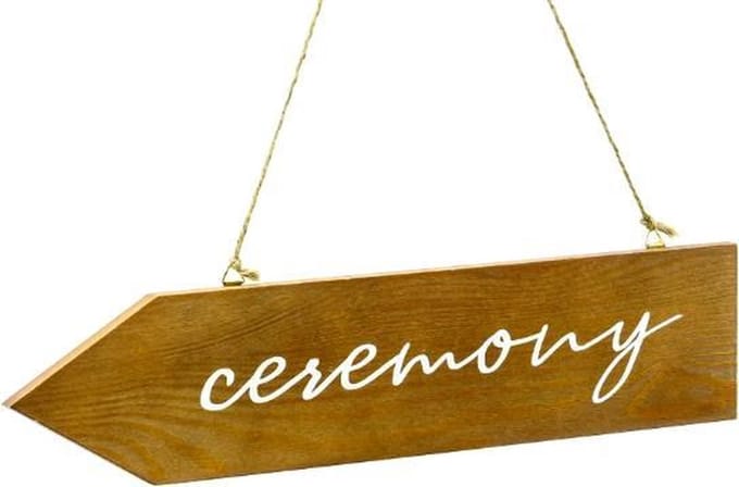 Houten wegwijzer ceremonie - Feestdecoratie Katoen -