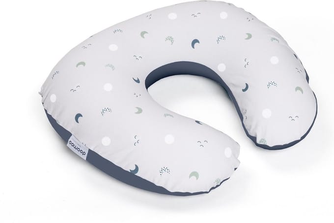 Doomoo Softy - Klein Voedingskussen - Biologisch Katoen - 150cm - Blue Grey Moon