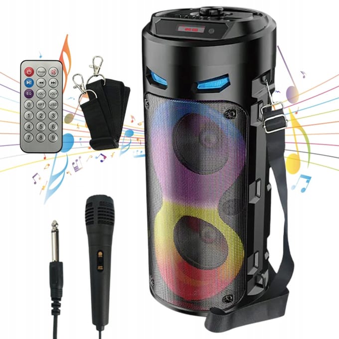 Draagbare Karaoke Box 40W - Bluetooth Speaker met 1 Microfoons & RGB Licht - Voor Feesten en Camping