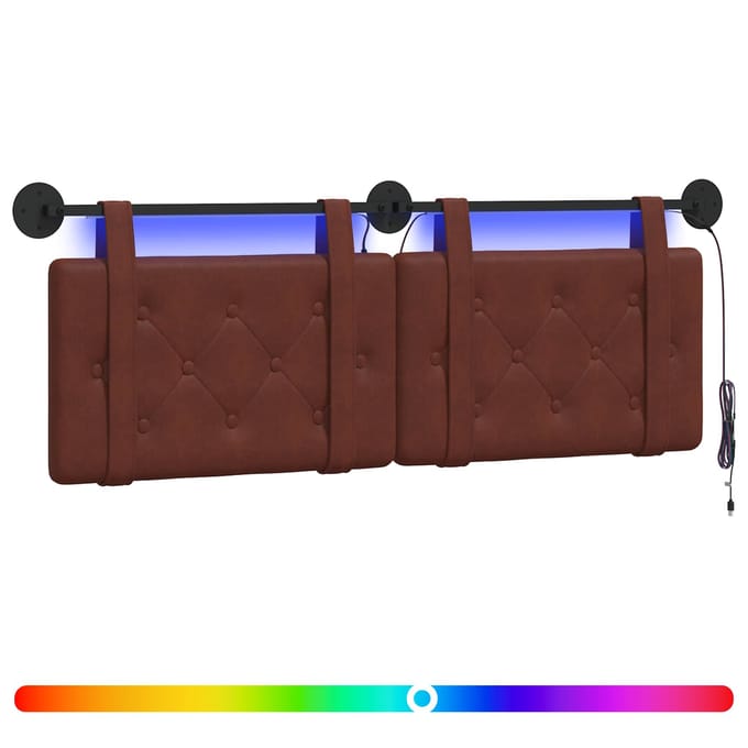 vidaXL - Hangend - hoofdbord - Glanzend - Bruin - Antiek - PU