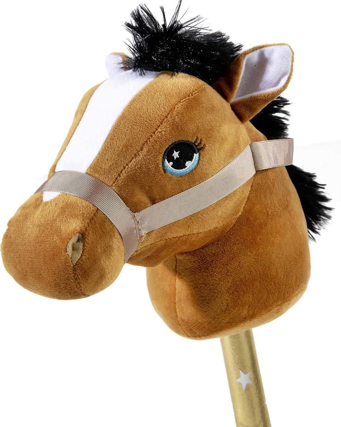 Houten Stokpaard Middenbruin - Rijdier voor Kinderen