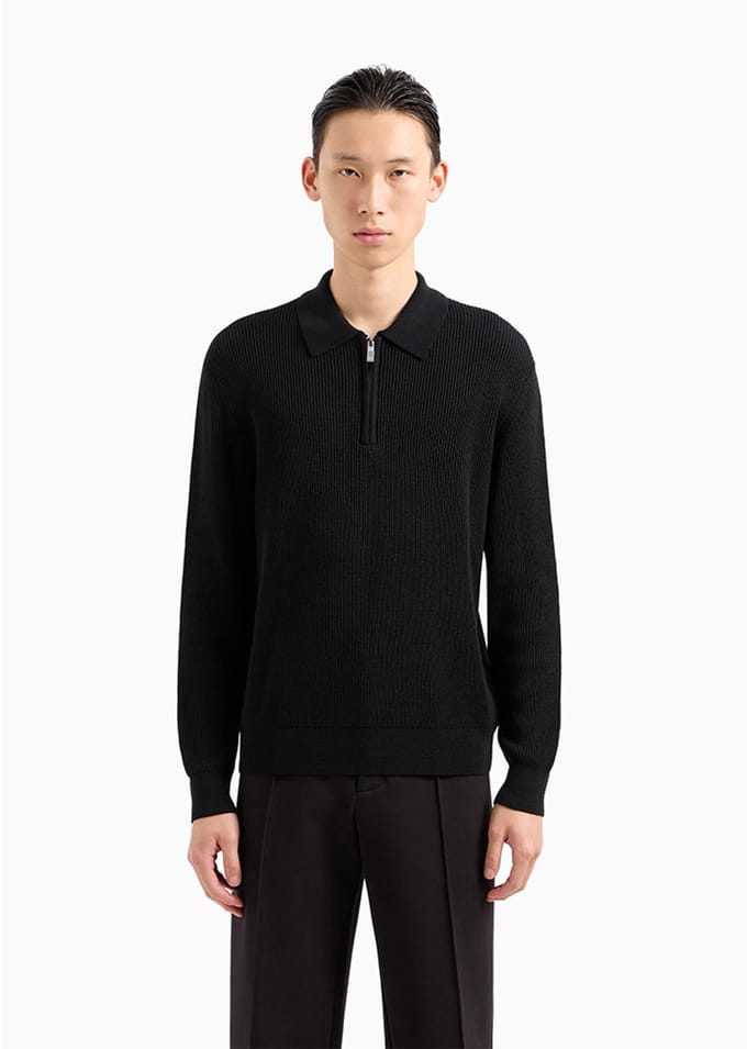 Armani Exchange Xm000129_af10348 Half Rits Trui Zwart M Man