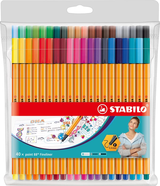 STABILO Point 88 - Premium Fineliner 0,4 mm - Etui Met 40 Verschillende Kleuren