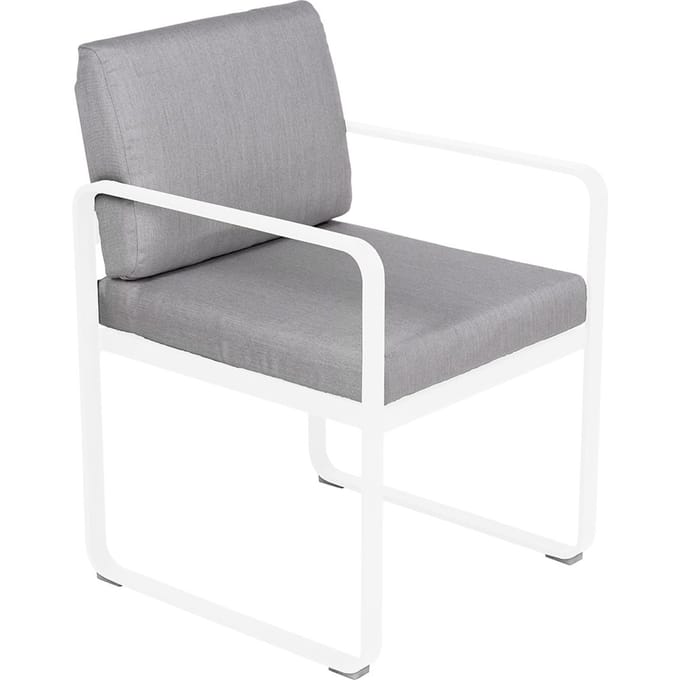 Fermob BELLEVIE fauteuil voor de eethoek - 01 katoenwit - 79 Flanelgrijs