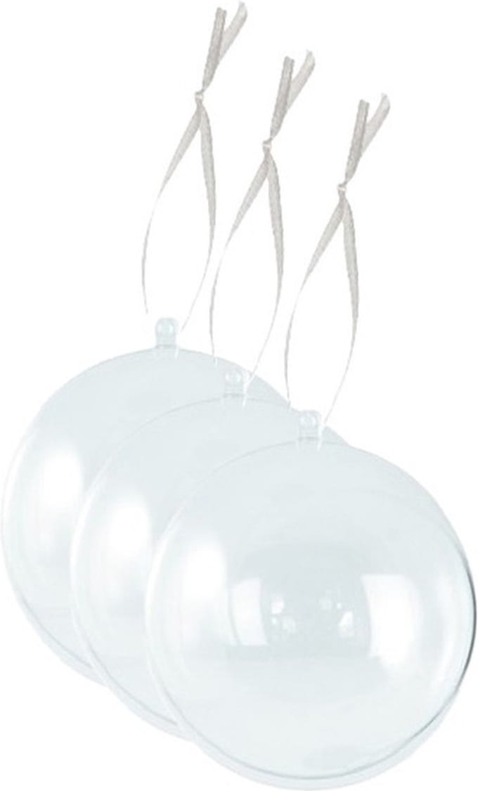 Gerimport DIY kerstballen - 24x st - D4 cm - doe het zelf hobby kerstballen - transparant