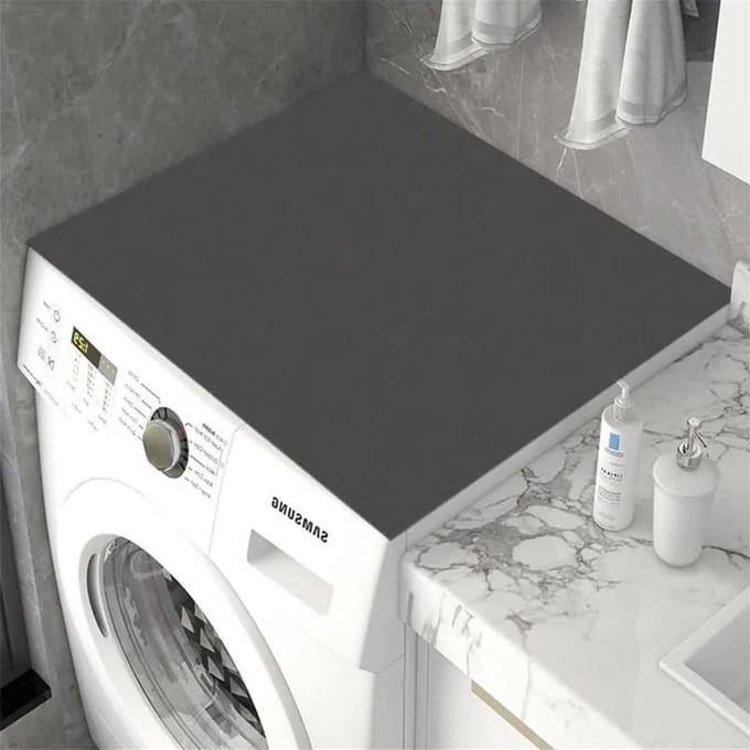 Wasmachine Topper - Droger Mat - Apparaat Beschermen - Sneldrogend Absorberend - 50x80cm - Zwart