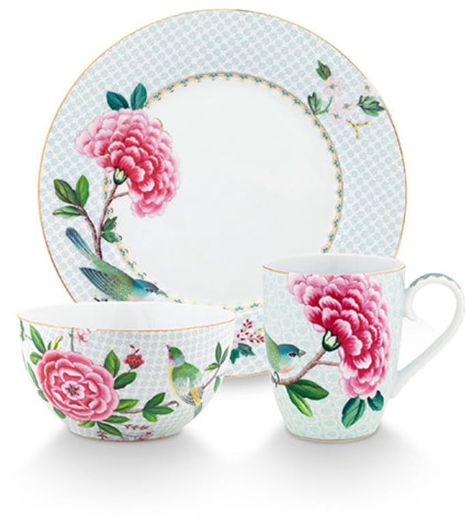Pip Studio - Blushing Birds - Set van 3 - Ontbijtset - Wit - Porselein