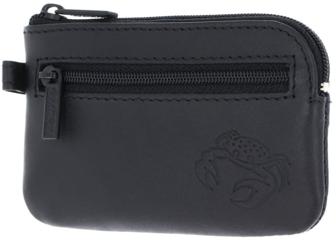 oxmox Leren sleutelgeval Leather Keyholder Crab 2.0 Embossed Black zwart