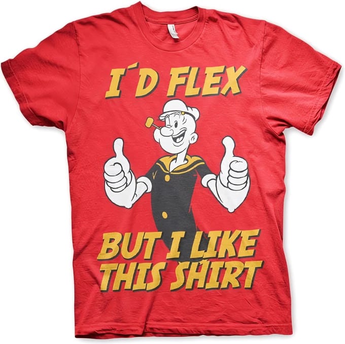 Popeye Heren Tshirt -M- I'd Flex Rood