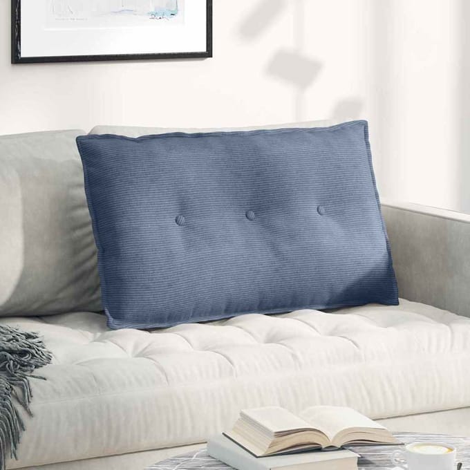 vidaXL - Rugkussen - Blauw - 80 - x - 50 - x - 19 - cm - Corduroy - stof