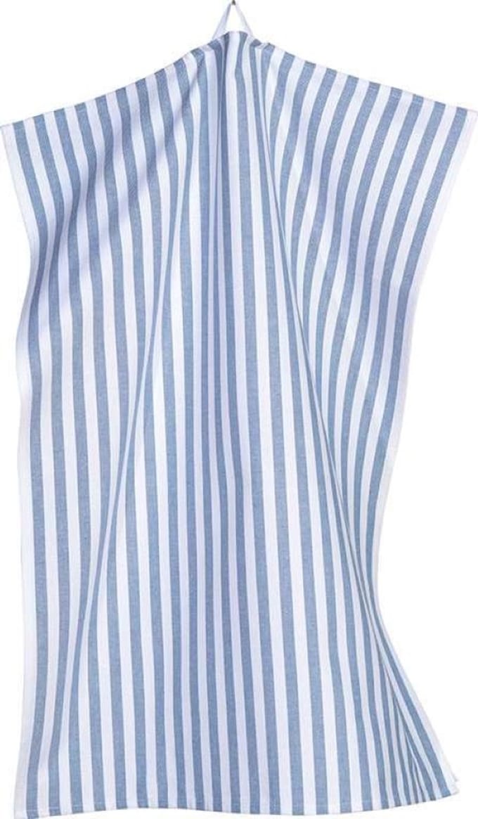 TWEE stuks - Theedoek Adam Streep Blauw Wit - 50 x 70 cm - Sander