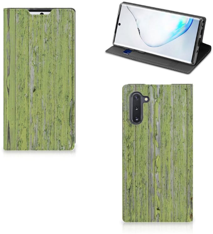 Samsung Galaxy Note 10 Book Wallet Case Green Wood