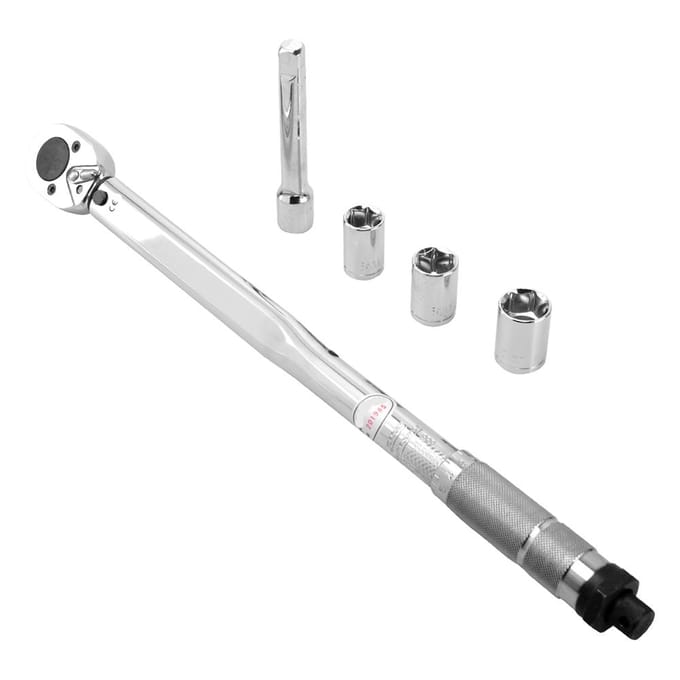 5 stuks 1/2  28-210Nm Instelbare Banden Momentsleutel Set Autoreparatie Steeksleutel Handgereedschapskit white