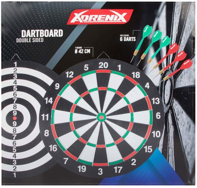 Adrenix Dartbord Klassiek met 6 Pijlen