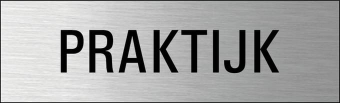 Praktijk deurbordje met zelfklevende strip