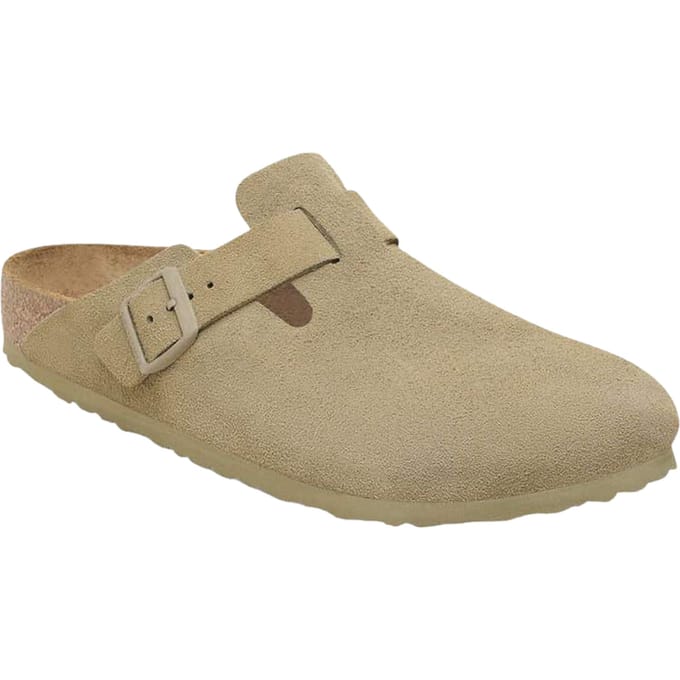 Birkenstock Boston Suede Leather Faded Khaki Normal Groen