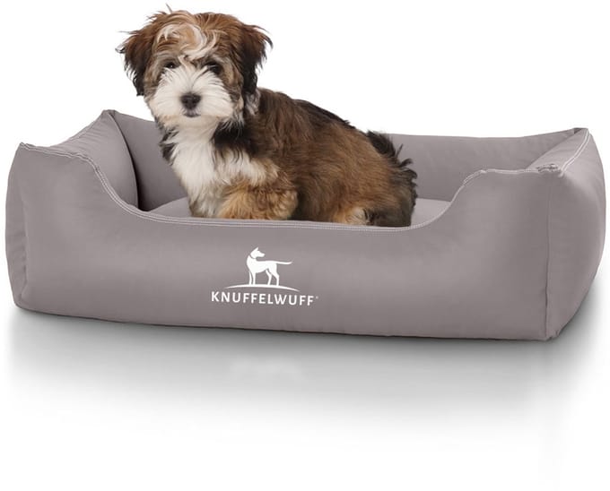 Knuffelwuff kunstleer hondenbed Sidney Grijs S 70 x 50cm