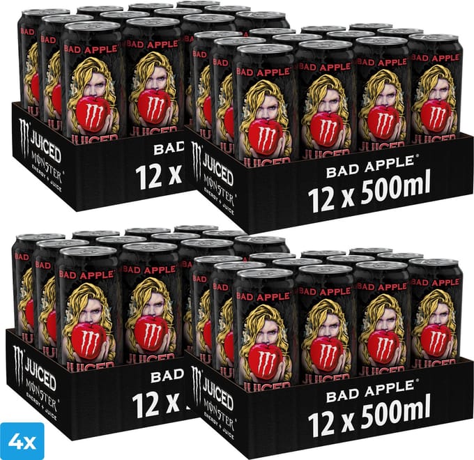 4x Monster Energy Juice bad apple (12 x 500ml)