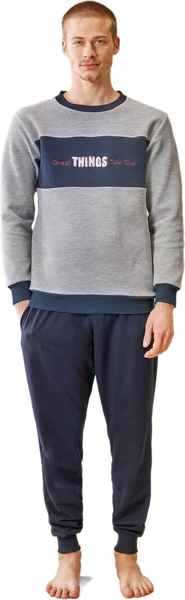 Feyza - Heren Pyjama Set, Lange Mouwen - S