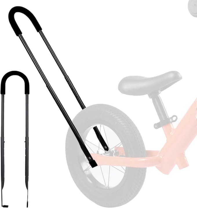 Kinderfiets Duwstang - Leer Fietsen - Kindertraining - Verstelbare Lengte - 74 cm - Zwart