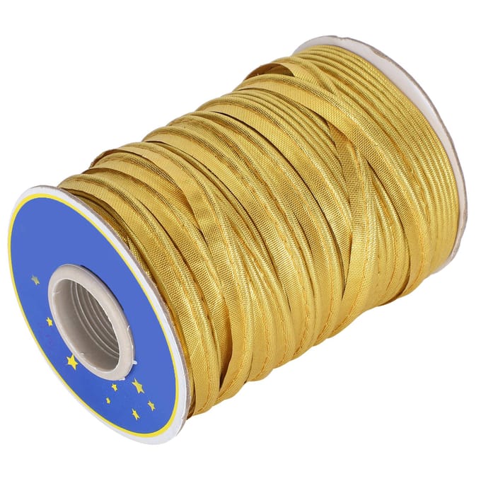 Ruban biais tressé pour couture, passepoil, 70 m de large, 1 cm de large, doré or
