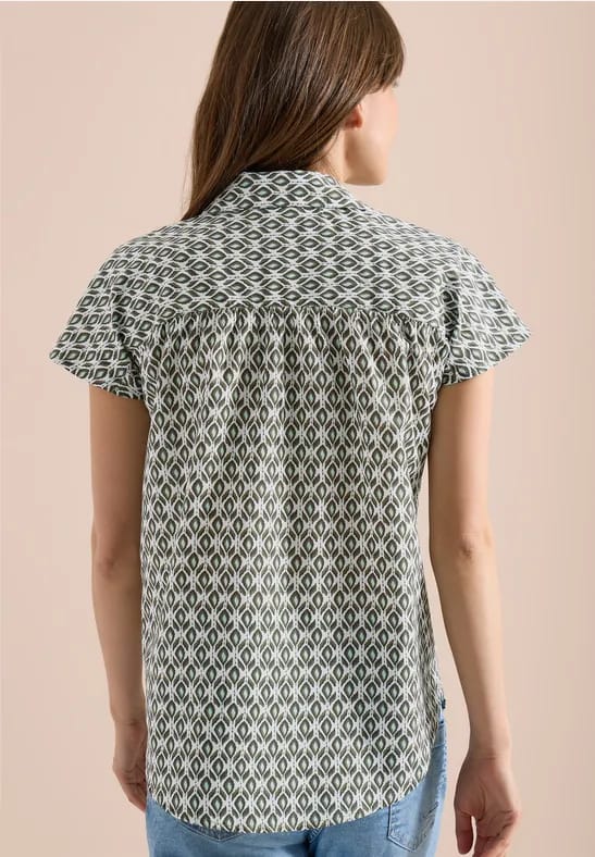 Blouse met korte mouwen en minimale print