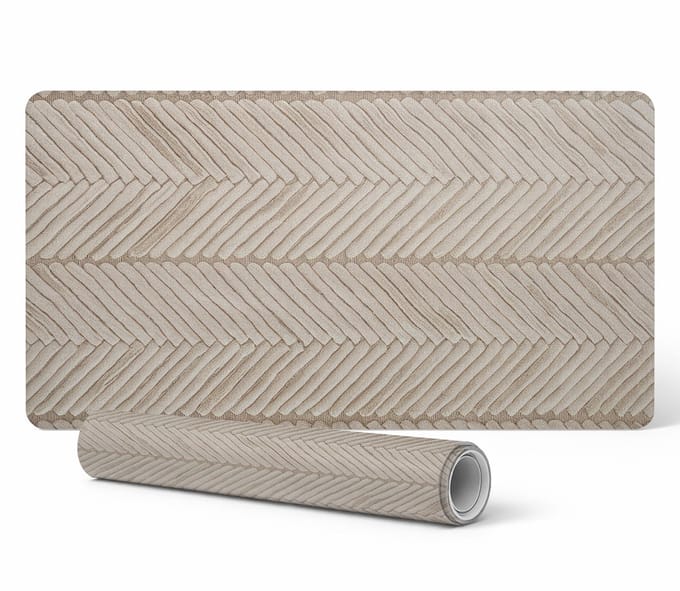 Antislip bureauonderlegger met gevlochten visgraatpatroon, 90x45 cm