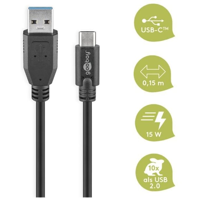 Goobay USB-C naar USB kabel - USB3.0 - 0,10 meter