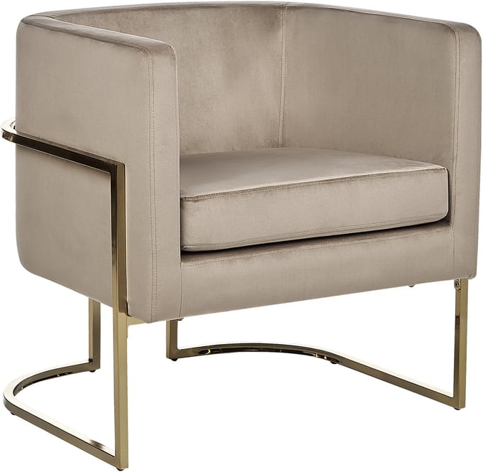 SIRKKA - Fauteuil - Taupe - Fluweel