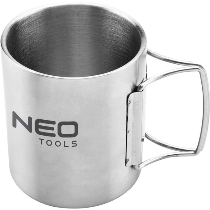 NEO TOOLS dubbelwandige reismok 320 ml - roestvrij staal, incl. Geval