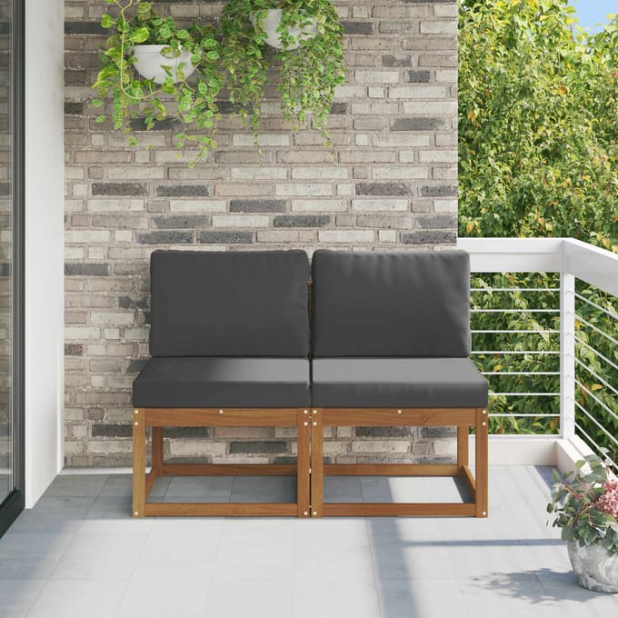 vidaXL - 2 - Stuk - Buiten - Midden - Sofa - Massief - Acacia - Hout