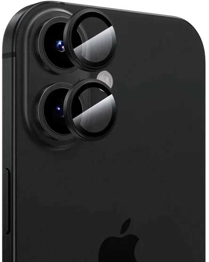 Mobile5 - Apple iPhone 16 en 16 Plus - Camera lens protector - Zwart
