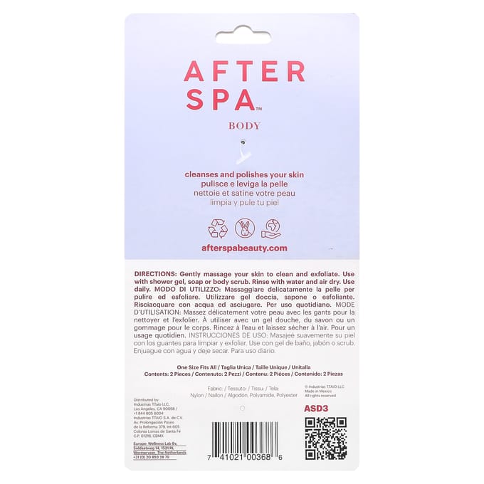 AfterSpa, Exfoliërende Handschoenen, 1 Paar white