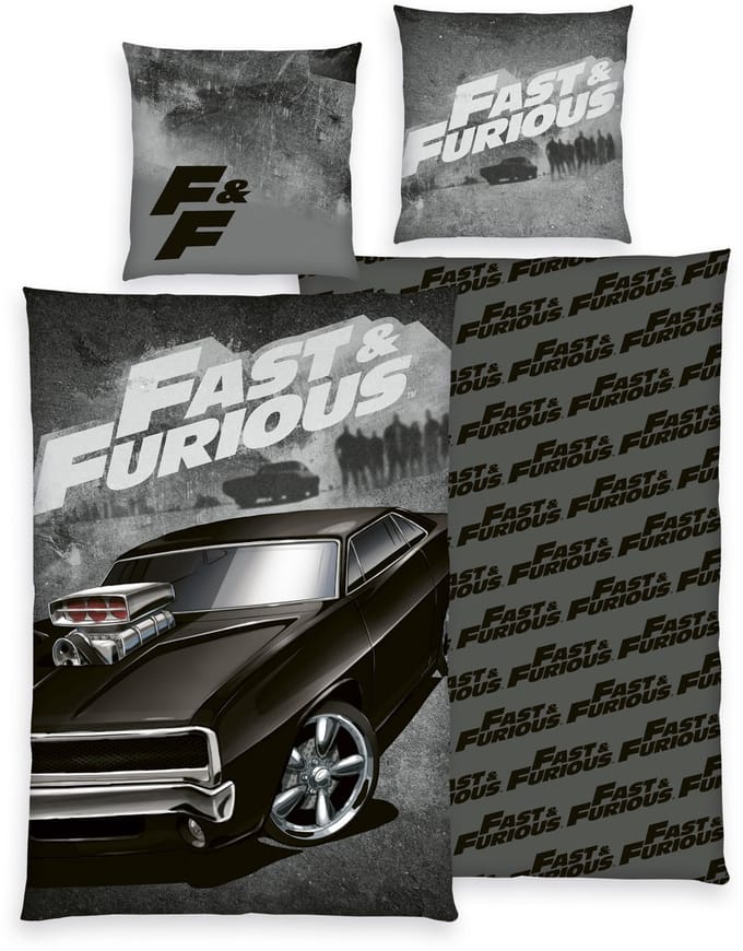 Dekbedovertrek Fast & Furious 135x200 cm incl 1 sloop 80x80 cm
