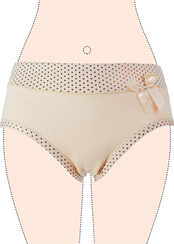 Dames slips 3 pack effen met stippel beige M
