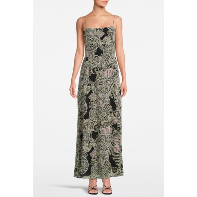 IRO Paris Ralni Black Multico Maat: M | Maxi Jurken Outlet | Dames | Zwart