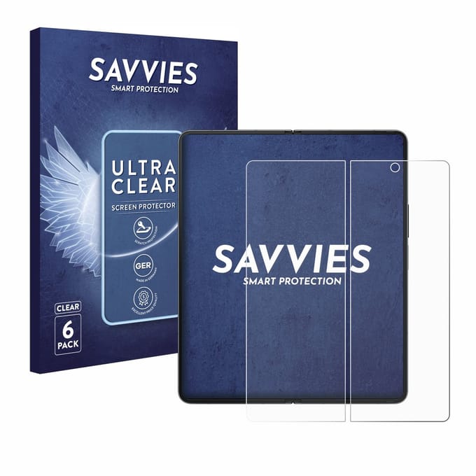 Savvies - Screenprotector voor Samsung Galaxy Z Fold 4 (Inner display) - Folie Beschermfolie transparant 6 Stuks