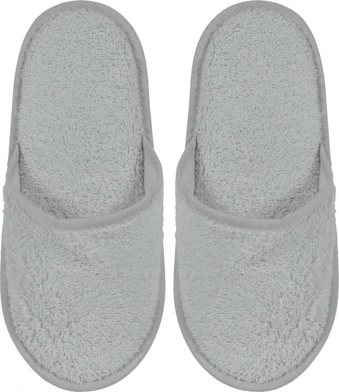 Badslippers Badstof Uni Pure met Zool Licht Grijs Maat 43 - 1 Paar