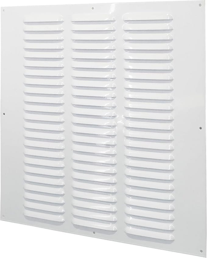 Ventilatierooster Met Insectennet - Rechthoekig Metaal 30x35 cm Wit Luchtrooster