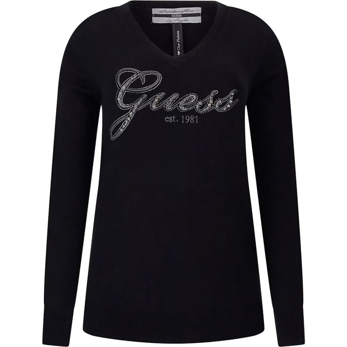 V-hals trui dames Guess Saige Logo