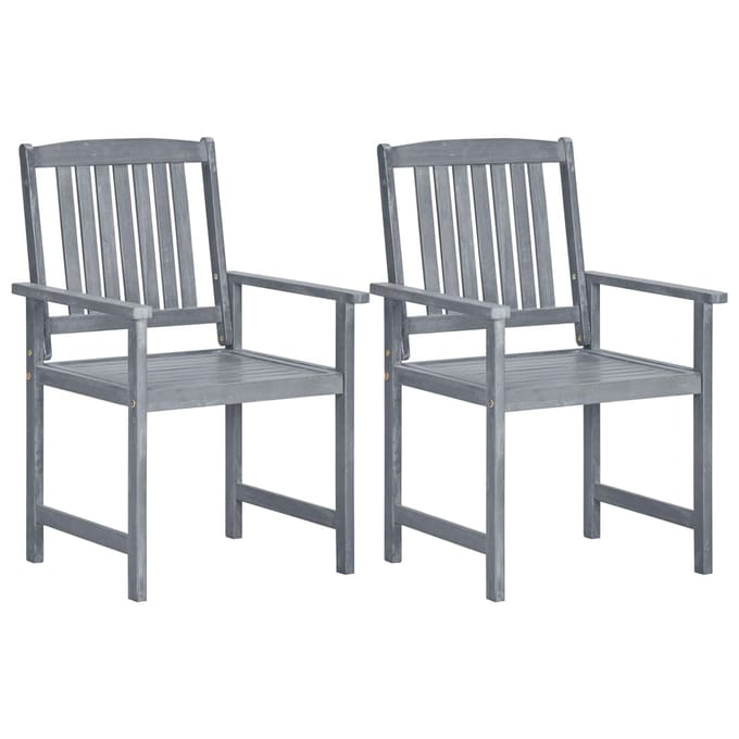 vidaXL - Tuinstoelen - 2 - st - massief - acaciahout - grijs