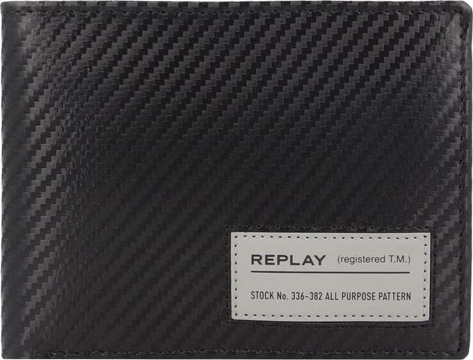 REPLAY Leren Portemonnee Wallet Black Zwart